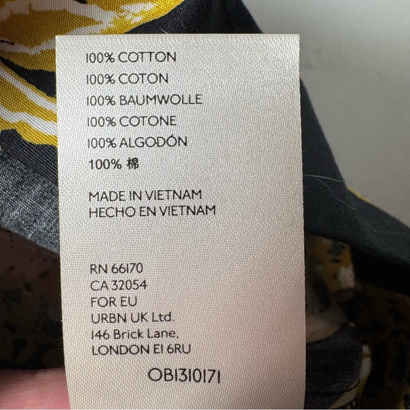 FREE PEOPLE Jodie Tropical Print Kimono Sleeve Mini Dress BLACK / LARGE - Picture 14 of 14